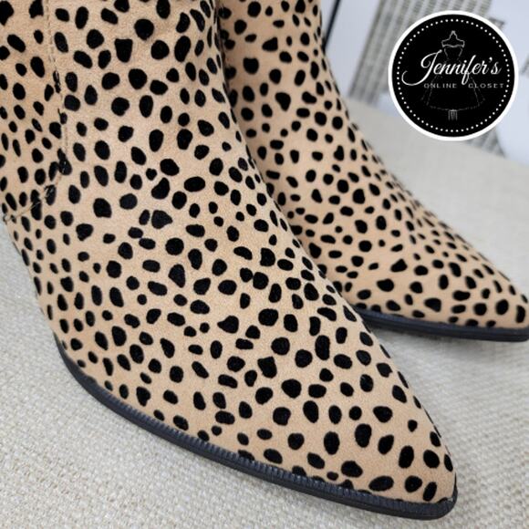 Qupid Women's Mystique Black and Tan Leopard Ankle Bootie Size 7 - Picture 7 of 12